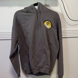 Gildan Charcoal Hoodie with Yellow Patch